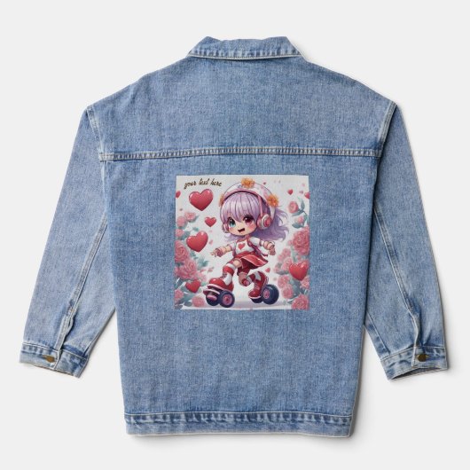 De popanime denim jacket (Achterkant)