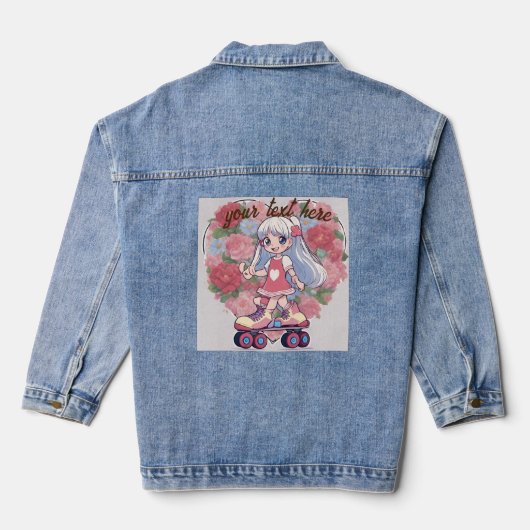 De popanime denim jacket (Achterkant)