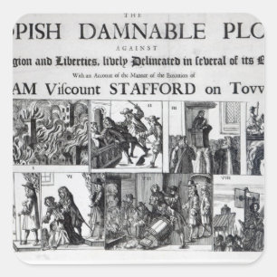De Popish Damnable Vierkante Sticker