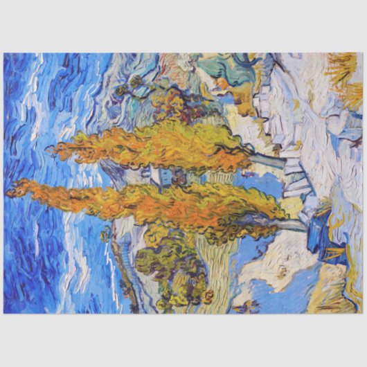 De poplars op Saint-Rémy, Van Gogh Tissuepapier (Voorkant)