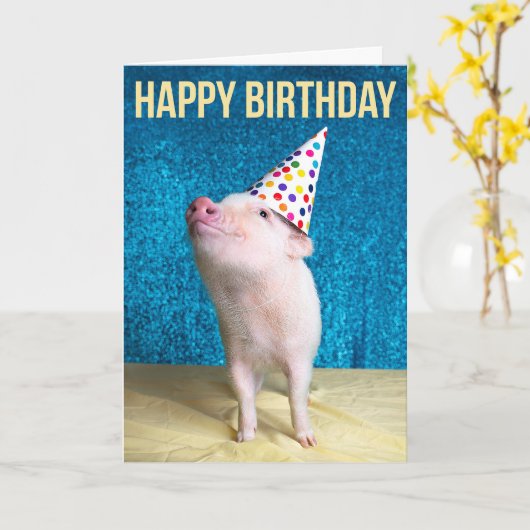 De porc carte d'anniversaire (Fleur jaune)
