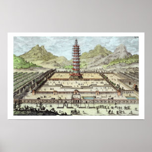 De Porcelain Tower van Nanking, bord 12 van 'Ent Poster