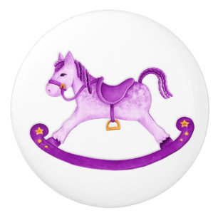 De Porte En Céramique Aquarelle art violet rocking cheval bouton