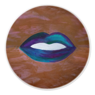 De Porte En Céramique Bouton à lèvres Abstrait   Fille lèvres Kiss XO