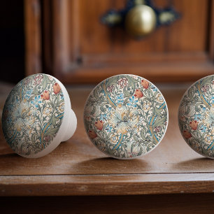 De Porte En Céramique Bouton Art Nouveau William Morris Lily