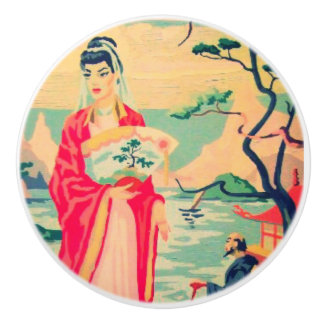 De Porte En Céramique Bouton vintage du Chinoiserie PBN