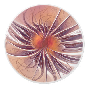 De Porte En Céramique fansy fractal fleur ceramique bouton