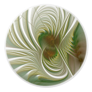 De Porte En Céramique fansy fractal fleur ceramique bouton