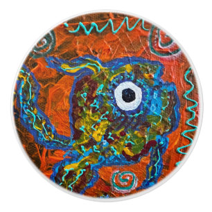 De Porte En Céramique Poisson bouton tirer