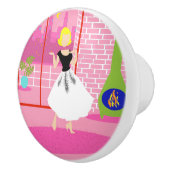 De Porte En Céramique Rétro dans le bouton rose (Droite)