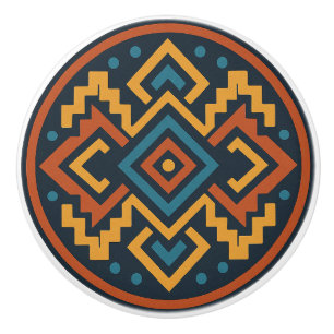De Porte En Céramique Vivid Zapotec Géométrie diamant Armoire bouton Tir
