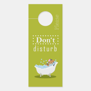 De Porte Ne dérangez pas - je prends un bain - Affichette d