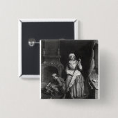 De portier vierkante button 5,1 cm (Voorkant /achterkant)