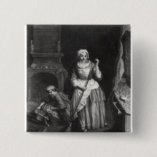 De portier vierkante button 5,1 cm
