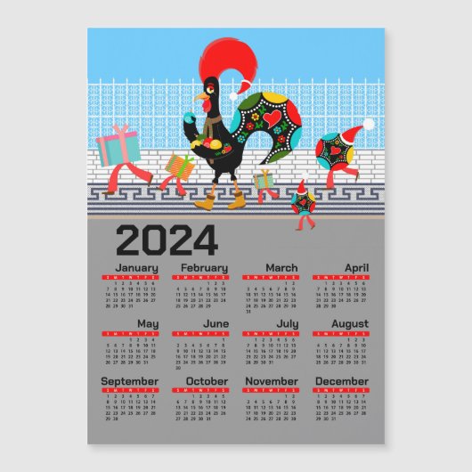 De Portugese Rooster Kerstmis 2024 Kalender (Voorkant)