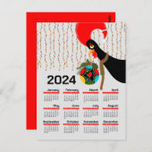 De Portugese Rooster Kerstmis 2024 Kalender Briefkaart (Voorkant / Achterkant)
