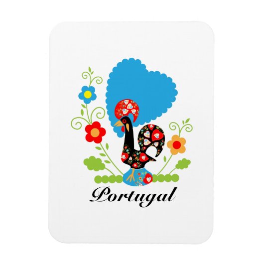 De Portugese rooster Magneet (Verticaal)