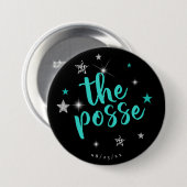 De Posse Disco Bachelorette Teal ID925 Ronde Button 7,6 Cm (Voorkant /achterkant)