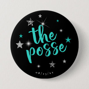 De Posse Disco Bachelorette Teal ID925 Ronde Button 7,6 Cm