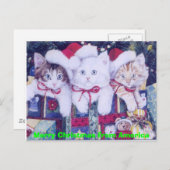 De post Katten van Kerstmis Feestdagenkaart (Voorkant / Achterkant)