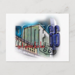 De Post van de Unie - Route 66 - Chicago Briefkaart