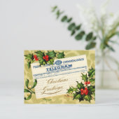 De Post van het Telegram van de Groeten van Feestdagenkaart (Staand voorkant)