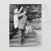 De postbode bij de Post Kantoor Briefkaart (Voorkant)