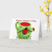 De pot van de het insectenthee van de dame, de kaart (Gele Bloem)