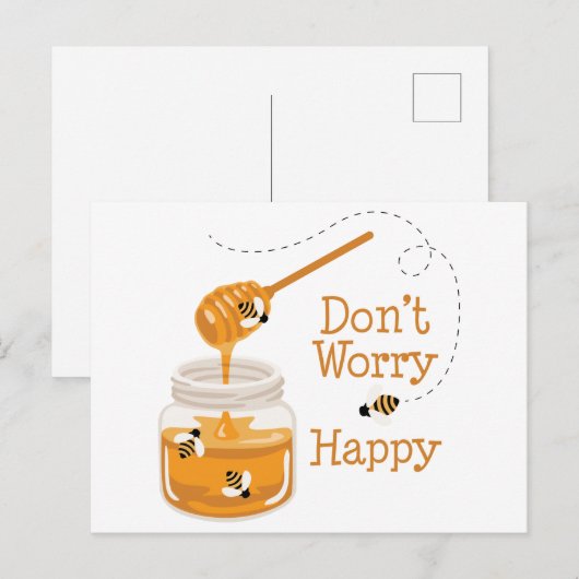 De pot van Honing Briefkaart (Voorkant / Achterkant)