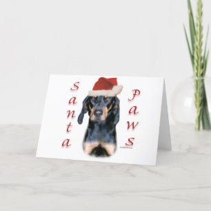 De Poten van de Kerstman van Coonhound van de Feestdagen Kaart