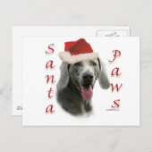 De Poten van de Kerstman van Weimaraner Feestdagenkaart (Voorkant / Achterkant)