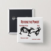 De Power Pin omkeren Vierkante Button 5,1 Cm (Voorkant /achterkant)