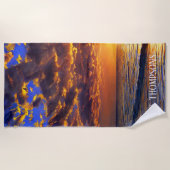 De prachtige Beach Sunset in de Bahama's Strandlaken (Voorkant)