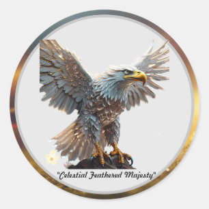 "De prachtige houding van de adelaar" Ronde Sticker