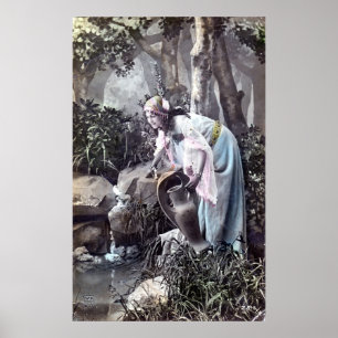 De prachtige Maiden Romantic French 1906 Poster