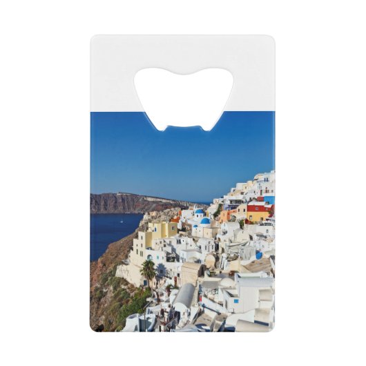 De prachtige Oia in Santorini, Griekenland Kredietkaart Flessenopener (Voorkant)