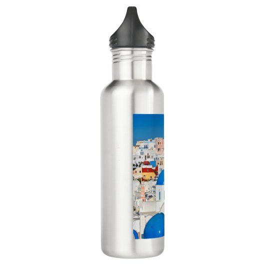De prachtige Oia in Santorini, Griekenland Waterfles (Links)