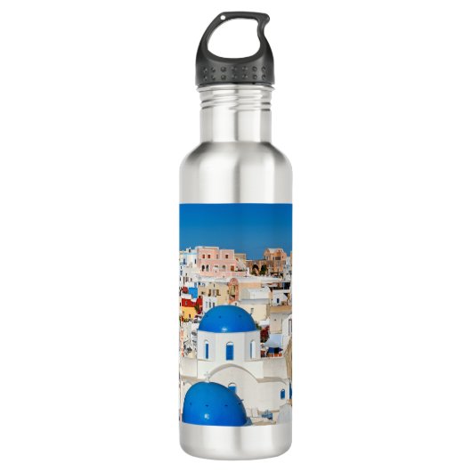 De prachtige Oia in Santorini, Griekenland Waterfles (Voorkant)