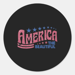 De prachtige retro Amerikaanse 4th van juli Ronde Sticker