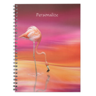 De prachtige Roze Flamingo Surreal kleuren persona Notitieboek