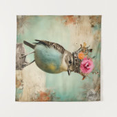 De prachtige vogel in een kroon collage wandkleed (Voorkant (horizontaal))