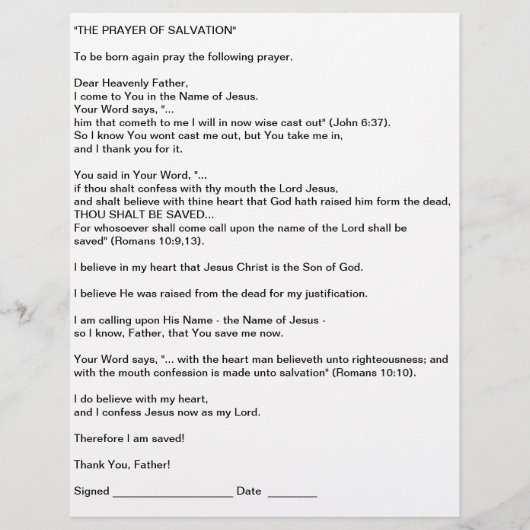 DE PRAYER VAN DE SALVATIE FLYER (Voorkant)