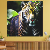 De Predator van het Oerwoud Jaguar - Fierce Canvas Afdruk (Insitu (Woonkamer))