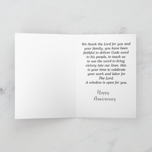 De predikant het is Uw Jubileum Feestdagen Kaart (Binnen)