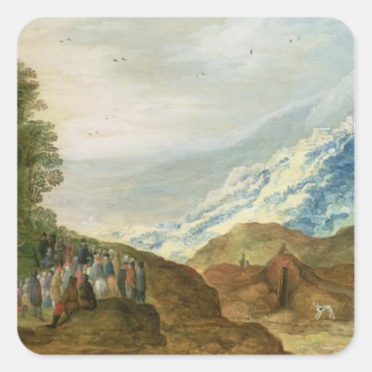 De preek op de berg vierkante sticker (Voorkant)
