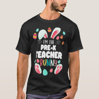 De Prekindergarten-leraar Bunny Hoppy Paasdag T-shirt