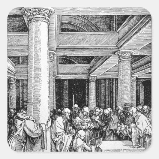 De presentatie in de tempel, c.1503/4 vierkante sticker (Voorkant)