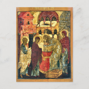 De presentatie van Christus in de tempel icoon Briefkaart