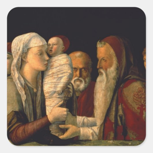 De presentatie van Jezus in de tempel Vierkante Sticker (Voorkant)