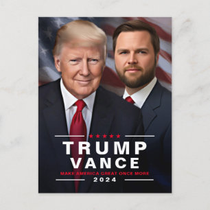 De presidentscampagne van Trump Vance in 2024 Briefkaart
